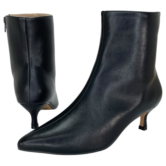 Journee Collection Arely Black Faux Leather Womens Ankle Boots Size 8M - Picture 7 of 9